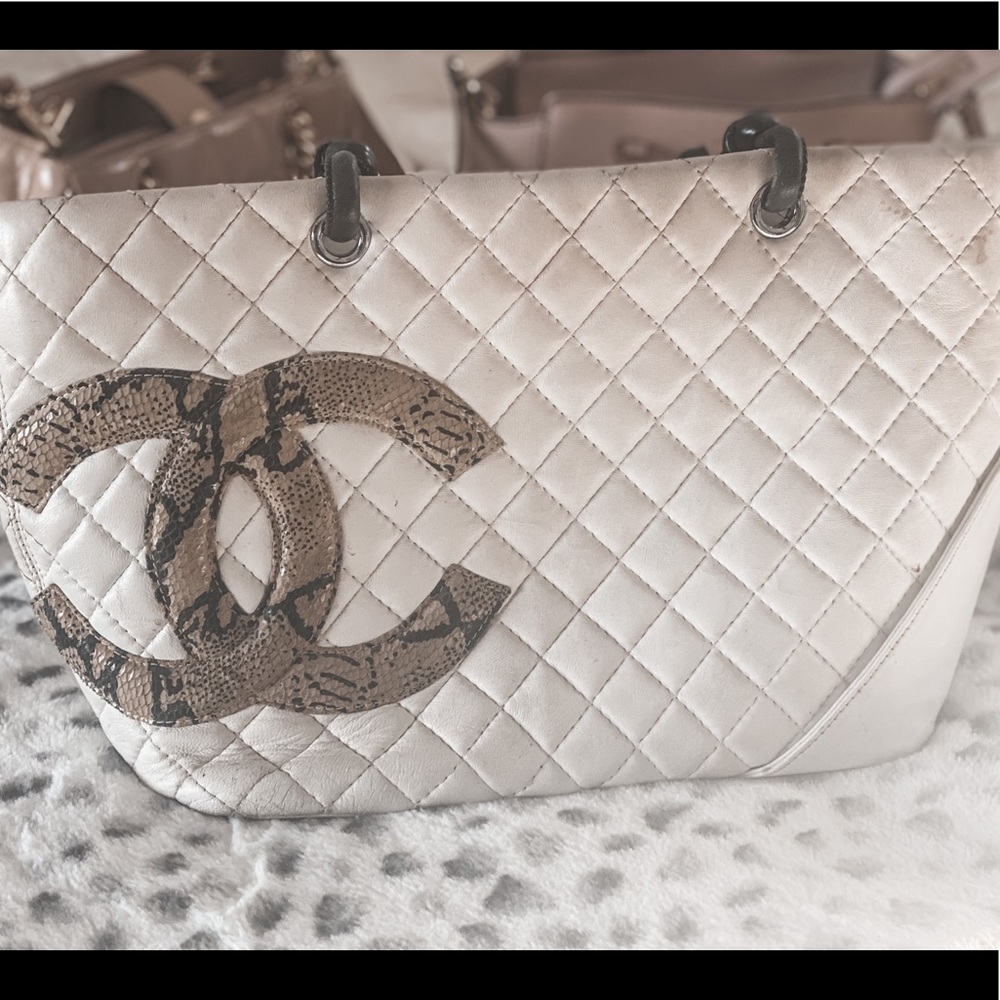 Loved White Chanel Cambon Tote Shoulder Bag